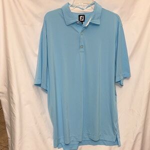 FootJoy Men's Light Blue & White Polo Shirt, XL